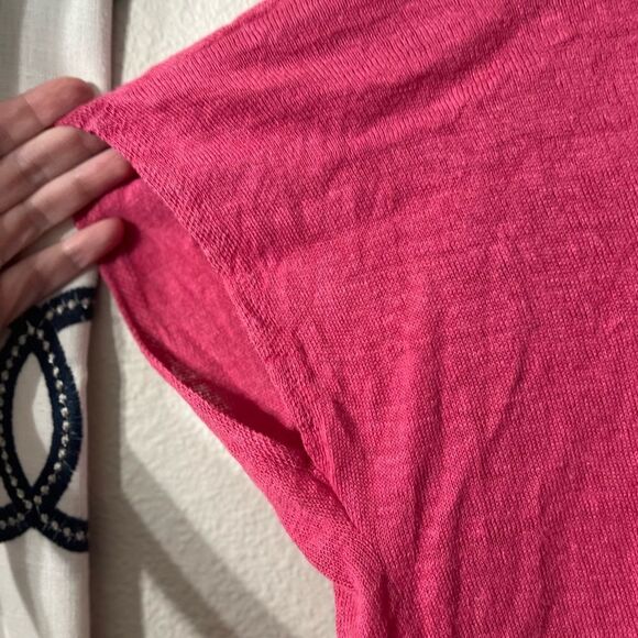 Eileen Fisher Hot Pink Linen Oversized medium Linen Tunic Style Sweater - Picture 6 of 12